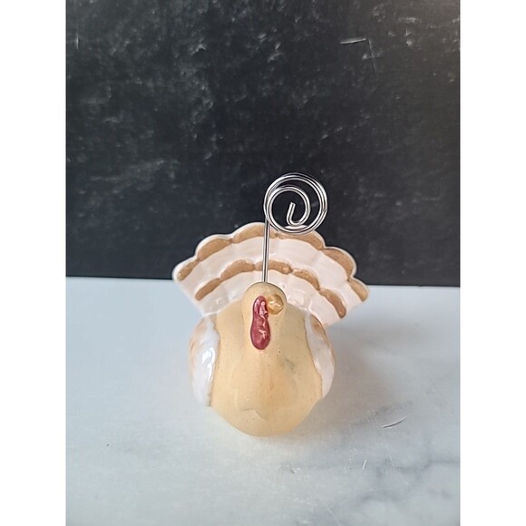 Ceramic Turkey Place Card Holder Vintage - Picture 2 of 10